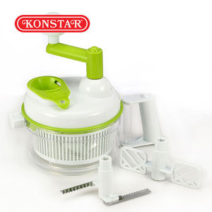 New Hot Selling Adjustable Plastic Double Blade Green Rotate Garlic Quickly Chop Tabletop <b>Vegetable</b> <b>Cutter</b> - Product Image 1