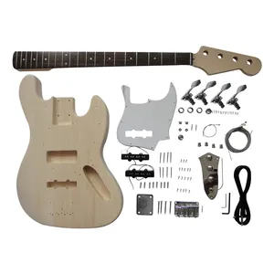 Afanti özelleştirilmiş basswood kendi DIY caz bas gitar kiti inşa