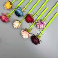 Stylo gel rose créatif en plastique, fleur artificielle romantique, nouveauté très demandée pour cadeau promotionnel