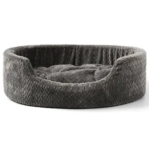 Uniek Ontwerp Hot Koop Pluis Ronde Grey Verwarmde Self Warming Hond Bed