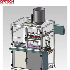 Yoğurt sıvı ve ilaç sıvı dolum makinesi hattı için 2 kafa piston dolum makinesi