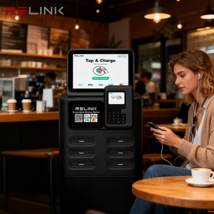 Borne de location de batteries externes NFC à 6 emplacements avec écran LED et charge rapide 40W pour usage commercial en centre commercial, hôtel et exposition - Product Image 1