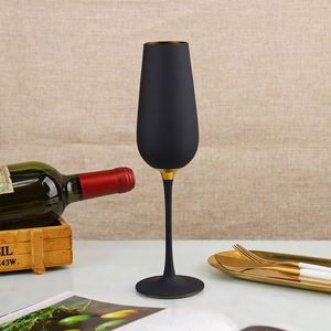 Matte Black Gold <b>Wine</b> Glass <b>Goblets</b> Elegant Anniversary <b>Wine</b> Glasses European American Style Glassware Set Party Crystal - Product Image 4