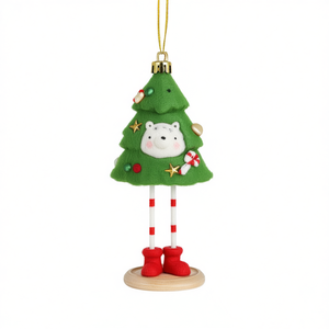 Christmas Tree Design Decorative Ornament Handmade Applique Embroidery Mixed Styles Resin Material - Product Image 1