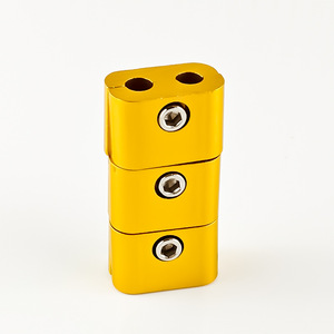 Abrazadera Divisora de Cable para Modificación de Motocicleta Qiangye, Dorada, Doble Orificio, para Fijación de Líneas de Aceite - Product Image 1