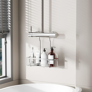 Étagère de salle de bain murale d'angle, support de rangement 50x30 cm, durable pour l'organisation de la salle de bain - Product Image 1