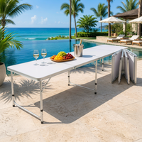Table pliante en aluminium à 4 sections, vente en gros, portable, pour camping en extérieur, pique-nique, usage professionnel, directement de l'usine