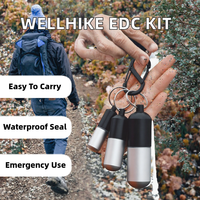 Kit de survie d'urgence en aluminium, capsule étanche, conteneur de rangement portable pour le camping, la randonnée, l'organisation des premiers secours