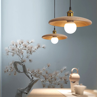 Lustre en bois massif nordique salon chambre moderne simple