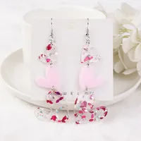1 paar Valentijn Dangle Oorbellen Acryl Hart Mode-sieraden voor vakantie verjaardagscadeau