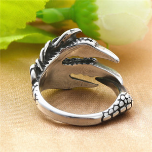 Dragon Claw <b>Open</b> <b>Ring</b> Retro Silver Men's Punk Style Animal Jewelry Gift - Product Image 3