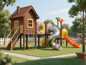 Khung leo núi mẫu giáo-một đồ chơi bằng gỗ lớn cho trẻ em-Một bộ leo núi ngoài trời và trượt gỗ - Product Image 2