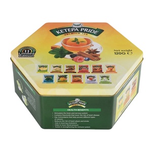 Customized Embossed Logo Eco-Friendly Recyclable Food Grade Metal Special Hexagonal Shape <strong>Tin</strong> Case High-End <strong>Biscuit</strong> <strong>Gift</strong> - Product Image 3