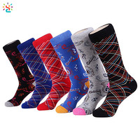 Chaussettes habillées personnalisées avec logo pour hommes, en coton, colorées et amusantes, pour hommes gays, chaussettes tube tendance, chaussettes habillées en stock