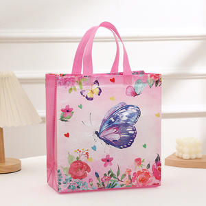 Best-seller fourre-tout non tissé à motif papillon avec impression et logo personnalisés emballage étanche pour fête d'anniversaire sac à provisions vente en gros - Product Image 2