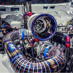 Compresseur d'air froid en acier inoxydable, universel, couleur bleu, entrée de vitesse, Kit de klaxon, entonnoir 3 ", 3.5" - Product Image 4