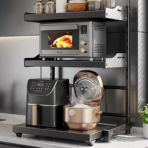 Neues MORE DESIGN Multifunktionales Edelstahl-Doppelschicht-Geschirrgestell Funktionaler Korb Küchenregal - Product Image 4