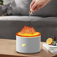 Diffuseur d'huiles aromatiques volcaniques de lave de 230 ml, lampe à flamme colorée, humidificateur d'air ultrasonique USB, aromathérapie, usage domestique, garantie 1 an