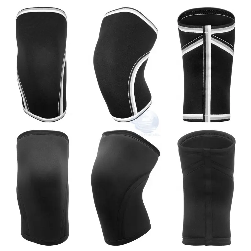 Knee Brace with Silicone Pad and Elastic Metal Side Bars Compression Sleeve for Running Weightlifting Powerlifting SPANDEX NYLON