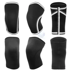 Genouillère avec coussinet en silicone et barres latérales élastiques en métal manchon de Compression pour la course à pied haltérophilie Powerlifting SPANDEX NYLON