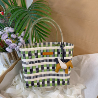 Sac fourre-tout en PP tissé fait main de haute qualité, respectueux de l'environnement, sacs à main tendance pour femmes avec accessoires DIY