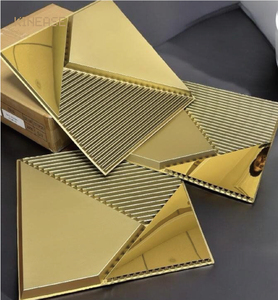 Paneles de Pared Modulares <span class=keywords><strong>3D</strong></span> en Dorado Champán Brillante, Resistentes al Agua, <span class=keywords><strong>para</strong></span> Decoración de Salas de Estar, Hoteles y Fondos de TV - Product Image 4