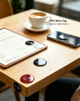 Étiquette NFC en époxy personnalisée NFC213 215 216, autocollant anti-métal pour menu numérique