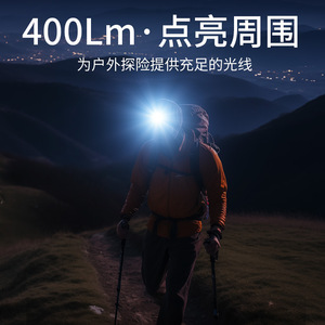 ไฟหน้าแบบซุปเปอร์ไฟร์ 2000 มิลลิแอมป์แบบชาร์จไฟได้ LED ปรับได้สำหรับการเดินป่ากลางแจ้งและตกปลา - Product Image 5