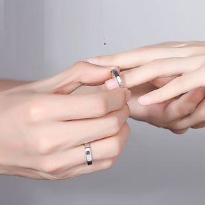 Anillos de Pareja de Plata 925, Anillo Romántico de Sol y Luna, Anillo Abierto Ajustable para Hombre y Mujer, Anillo de Pareja Plateado - Product Image 4