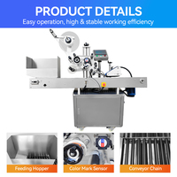 Máquina automática de etiquetado horizontal para líquidos orales, cosméticos, botellas pequeñas, brillo labial, bálsamo labial, aceites esenciales y viales.