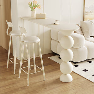 Metal Stone-Slab Rectangular <b>Bar</b> <b>Table</b> High-Leg Modern Minimalist Living Room Home Balcony Kitchen Hotel Hospital - Product Image 2