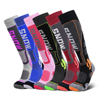 Chaussettes de snowboard chaudes d'hiver de haute qualité, chaussettes de ski en laine mérinos thermiques à coussinets complets, hauteur genou, pour hommes et femmes