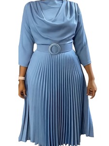 Nuovo Abito da Donna alla Moda a Tinta Unita con Collo Rotondo e Linea ad A - Product Image 5