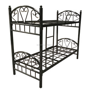 เตียงโลหะสองชั้นแบบคู่ที่แยกออกจากกันได้หัวเตียงดอกไม้อเนกประสงค์ดีไซน์สี่เหลี่ยมสำหรับห้องนอนพับได้ - Product Image 1