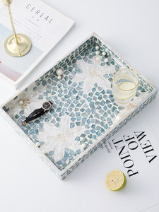Plateau en coquillages naturels <span class=keywords><strong>de</strong></span> style français pour table basse <span class=keywords><strong>de</strong></span> salon, plateau à thé, plateau <span class=keywords><strong>de</strong></span> rangement décoratif haut <span class=keywords><strong>de</strong></span> gamme pour table à manger, assiette à fruits - Product Image 3