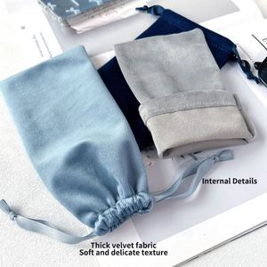 Bolsa de terciopelo suave y grueso para joyas y relojes, bolsas de cosméticos de viaje, bolsa antipolvo para teléfono, impresión de logotipo personalizable - Product Image 5