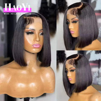 Pelucas Bob Cortas Baratas de Cabello Humano con Encaje Frontal HD, Peluca Frontal de Encaje Liso Extremo, Venta al por Mayor de Pelucas Bob para Mujeres Negras