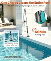 Aspirateur de piscine et spa portable et flexible, automatique, de haute qualité, avec tête de brosse triangulaire extensible et filtre transparent visible