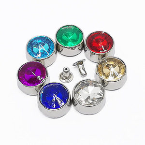 BDRAY Rivets en alliage avec strass à double capuchon 10 mm pour vêtements et jeans, clous décoratifs durables de style classique - Product Image 1