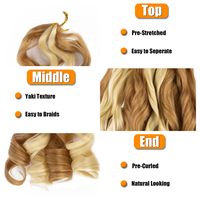 Extensions de cheveux synthétiques bouclés 150g, style queue de cheval, ondulations lâches, boucles spirales, tresses au crochet, boucles françaises, cheveux à tresser bouclés