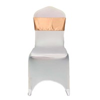 Rubans de chaise de mariage en satin doré en gros