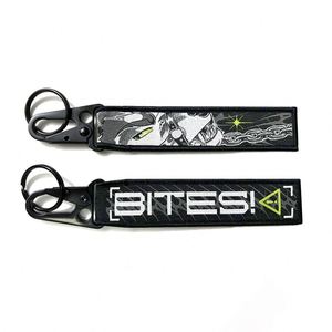 Wholesale Customized Personalized Embroidered Fabric Label <b>Custom</b> Woven Embroidery <b>Key</b> Ring Keychain - Product Image 1