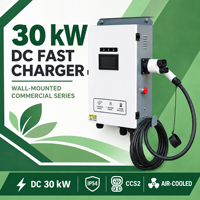 Station de recharge au sol 30 kW CCS2 double connecteur OCPP 1.6J avec écran tactile IP54 pour entrepôt logistique, arrêt d'urgence, compteur d'énergie PV