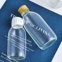 Bouteille en verre personnalisée pour jus de gingembre frais biologique avec couvercle inviolable – 30ml, 60ml, 100ml, 125ml, 150ml, 200ml, 250ml, 300ml, 500ml