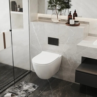 Empolo Design Moderne WC Suspendu Monobloc Mural en Céramique Blanc pour Salle de Bain CUPC, Toilettes de Luxe pour Hôtel