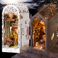 Kit de bibliothèque magique DIY, jouet éducatif, puzzle 3D en bois, maison de poupée Harry, miniatures, modèle de construction, serre-livres, meubles