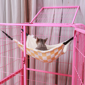 Hamac pour animaux de compagnie, <span class=keywords><strong>lit</strong></span> suspendu confortable pour chat, lapin, petits animaux, hamac doux avec sangles réglables et crochet en métal - Product Image 2