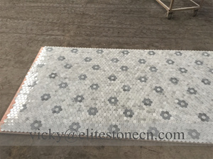 Mosaïque de marbre de luxe en pierre naturelle à découpes mixtes pour murs de cuisine et hôtels-villas avec parquet hexagonal émaillé - Product Image 5