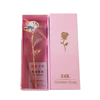 A-383 24K Golden Conserve di Luce Del Fiore Della Rosa Galaxy Rosa Regalo per le Donne Di Compleanno Anniversario Colorati Regali