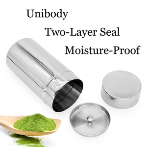 Recipiente Hermético de 300 ml para Almacenamiento de Especias, Doble Tapa, Acero Inoxidable, Contenedor para Matcha, Lata para Té, para Cocina - Product Image 2